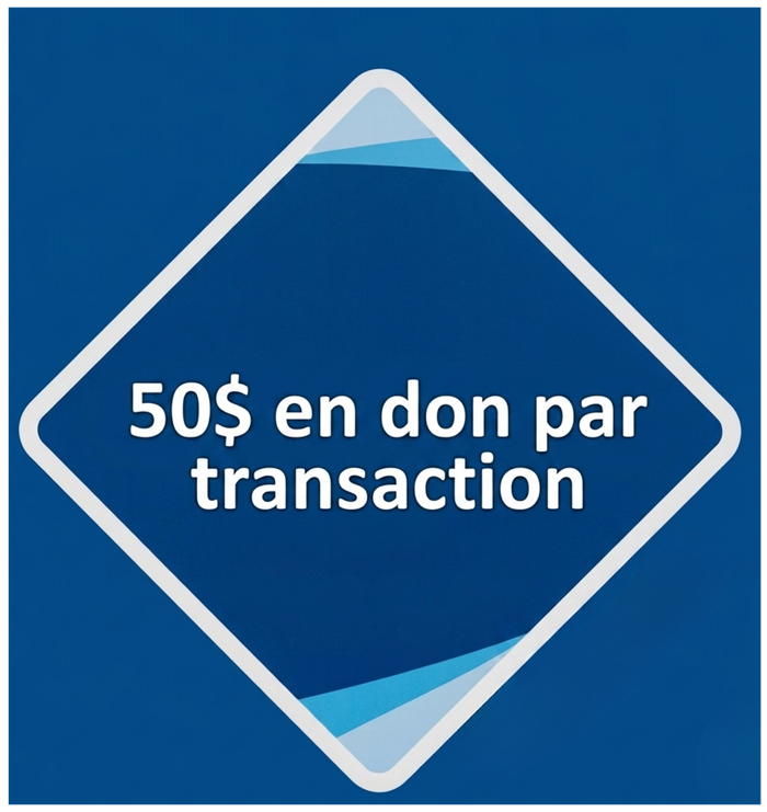 50 $ en don par transaction